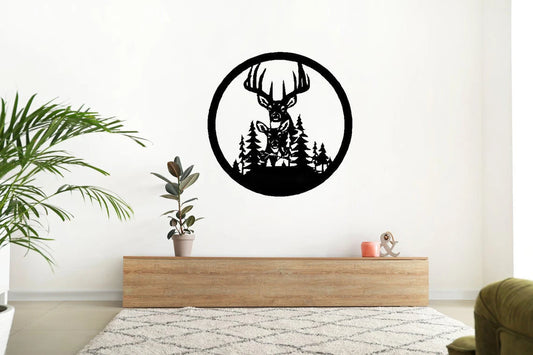 Deer Wildlife Cut Metal Sign Laser Cut Metal Signs Custom Gift Ideas - 8 inches - metal sign