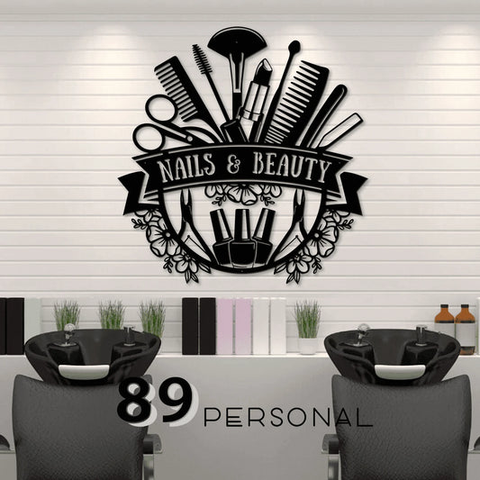 Nails And Beauty Decor Wall Art Personalized Cut Metal Sign Laser Cut Metal Signs Custom Gift Ideas - 8 inches - metal sign
