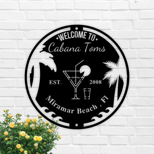 Cabana Sign, Beach Bar Sign, Personalized Bar Sign, Tiki Bar Sign, Carved Signs, Pool Signs, Custom Signs, Pool Bar, Father's Day Gift, Metal Sign, Laser Cut Metal Signs Custom Gift Ideas