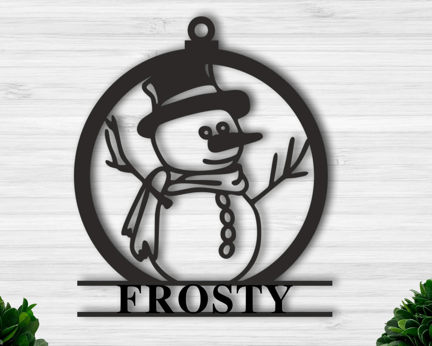 Personalized Snowman Door Ornament Custom Christmas Name Sign Custom Snowman Personalized Wall Sign