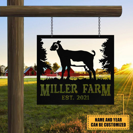 Personalized Metal Farm Sign Nigerian Dwarf Goat Monogram Laser Cut Metal Signs Custom Gift Ideas - 8 inches - metal sign