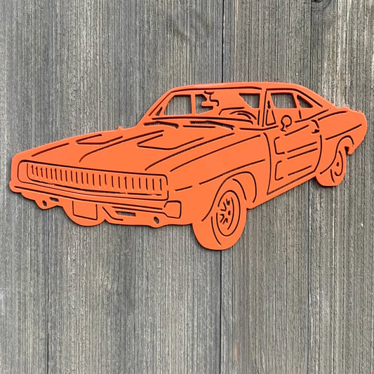 Dukes Of Hazard Charger Metal Sign Cutout Cut Metal Sign Wall Metal Art - 8 inches - metal sign