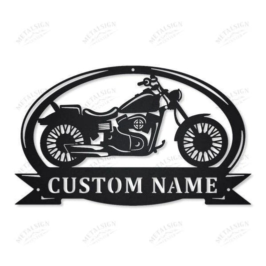 Motorcycle Monogram Personalized Metal Wall Decor, Cut Metal Sign, Metal Wall Art, Metal House Sign Laser - metal sign