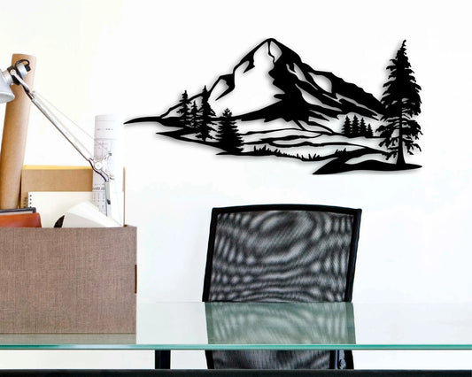 Mountain Mountain Office Decor Metal Mountain Sign Mountain Art Mountain Range Metal Outdoor Signs Office Mountains - 8 inches - metal sign