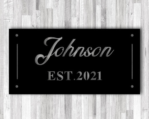 Last Name Metal Sign, Family Name Sign, Est. Date Sign, Housewarming Gift, Wedding Gift, Anniversary Gift, Custom Name With Date Gift, Name, Laser Cut Metal Signs Custom Gift Ideas