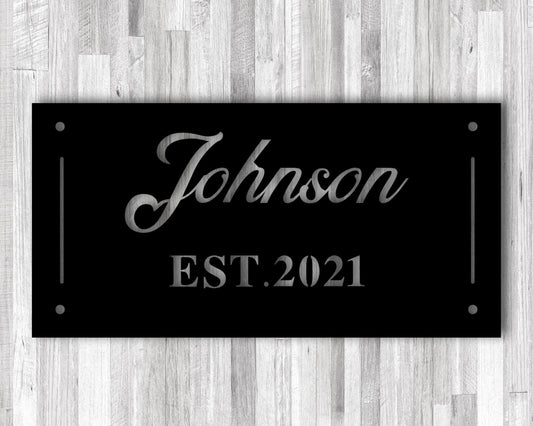 Last Name Metal Sign, Family Name Sign, Est. Date Sign, Housewarming Gift, Wedding Gift, Anniversary - wedding detail