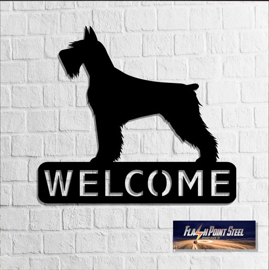 Schnauzer Sign, Dog House, Family Dog, Entrance Sign, Wall Decor, Plasma Cut Steel, Custom Sign, Welcome - metal sign