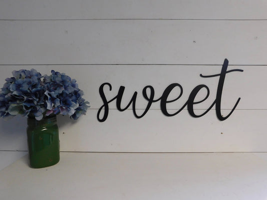 Sweet Sign Metal Sweet Sign Rustic Word Art Sign Metal Signs Kitchen Signs - 8 inches - metal sign