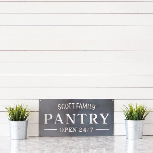 Custom Pantry Sign, Personalized Kitchen Sign, Kitchen Decor, Kitchen Plaques, Kitchen Wall Signs, Last - metal sign