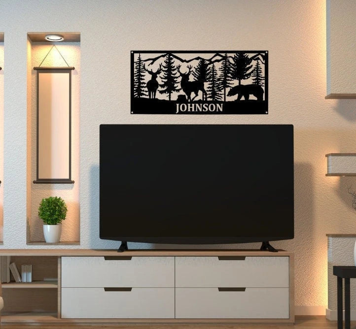 Wildlife Scenery Name Plate Cut Metal Sign Wall Decor Metal Sign Metal Art