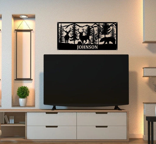 Wildlife Scenery Name Plate Cut Metal Sign Wall Decor Metal Sign Metal Art