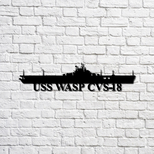 USS Wasp CVS18 Navy Ship Metal Sign, Memory Wall Metal Sign Gift for Navy Veteran Laser Cut Metal Signs Custom Gift Ideas
