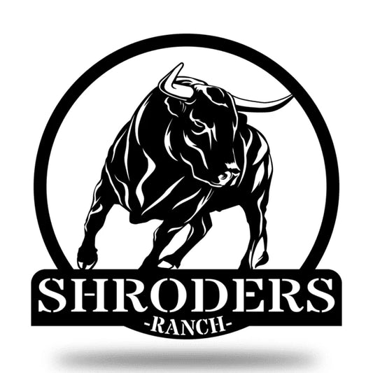 Personalized Bull Ranch Sign Customized Metal Signs, Custom Metal Sign, Custom Signs, Metal Sign, Metal - metal sign