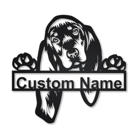 Personalized Black And Tan Coonhound Metal Sign Art, Custom Black And Tan Coonhound Metal Sign, Dog Gift - metal sign
