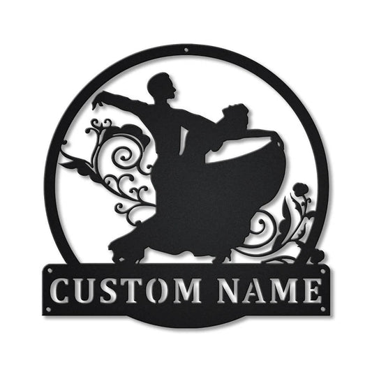 Personalized Ballroom Dancing Monogram Metal Sign Art, Custom Ballroom Dancing Metal Sign, Hobbie Gifts - metal sign