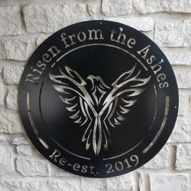 Custom Phoenix Bird Emblem, Personalized, Family Name Sign, Custom Metal Sign, Home Decor, Metal Art - metal sign
