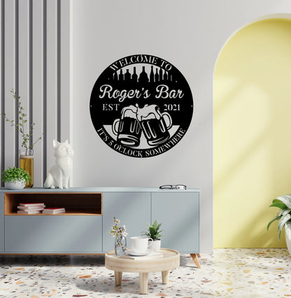 Personalized Beer Metal Bar Sign, Pub, Home Wall Decor, Wedding Art Gift For Him her, Metal Laser Cut Metal Signs Custom Gift Ideas