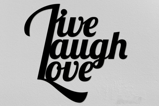 Live love laugh Christmas Gifts Typography Living Room Wedding Gift Modern Wall Decoration - 8 inches - metal sign
