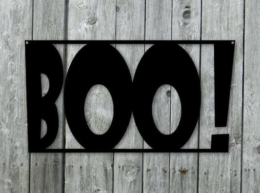 Metal Boo! Sign Halloween Sign - 8 inches - metal sign