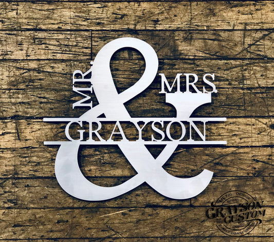 Custom Personalized Mr. & Mrs. Family Name Sign Wedding, Anniversary, Christmas, Housewarming Gift Rustic - wedding detail