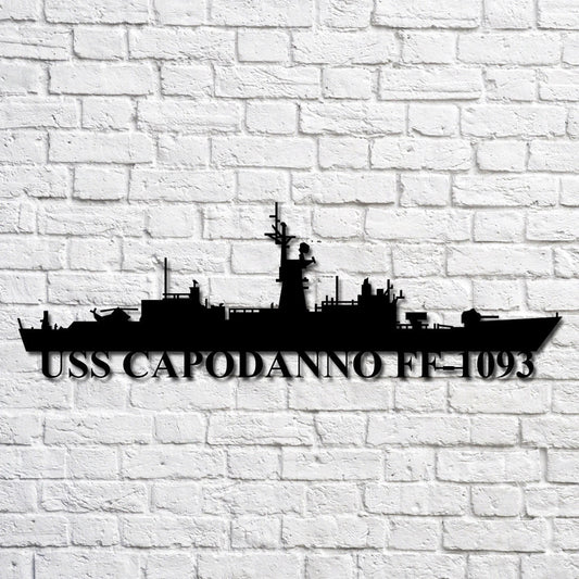 Uss Capodanno Ff1093 Navy Ship Metal Art, Custom Us Navy Ship Cut Metal Sign, Gift For Navy Veteran, Navy - metal sign