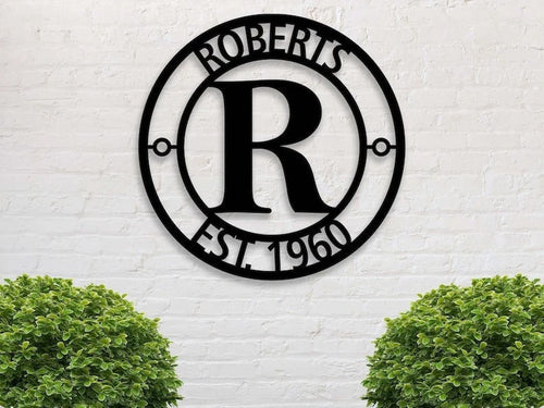 Personalized Family Name Metal Sign Metal Monogram Sign Housewarming Gift Door Hanger Wedding Gift Metal Name Sign Outdoor Metal Signs