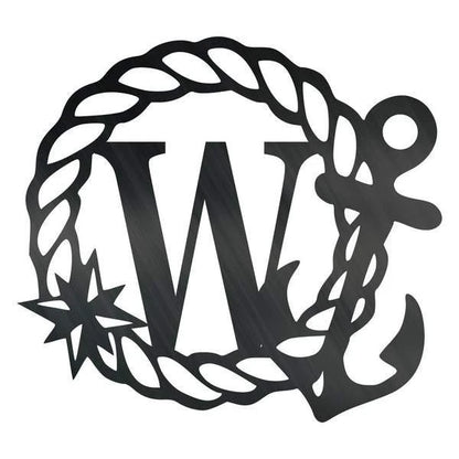 Anchor Monogram Initial Customized Metal Signs Custom Metal Sign Custom Signs Metal Sign