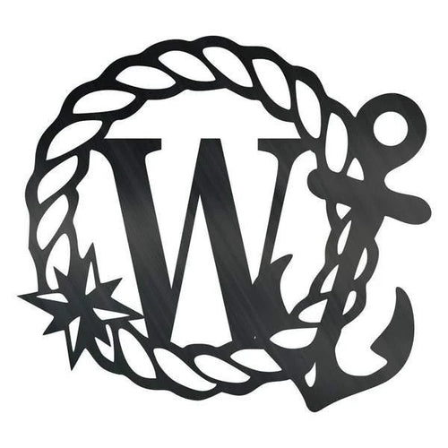 Anchor Monogram Initial Customized Metal Signs Custom Metal Sign Custom Signs Metal Sign