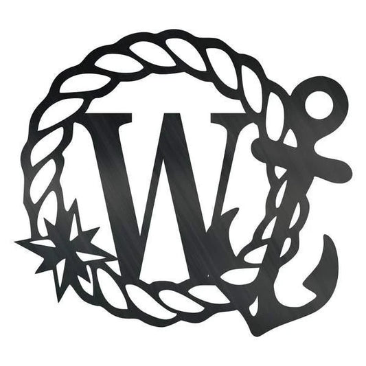 Anchor Monogram Initial Customized Metal Signs Custom Metal Sign Custom Signs Metal Sign