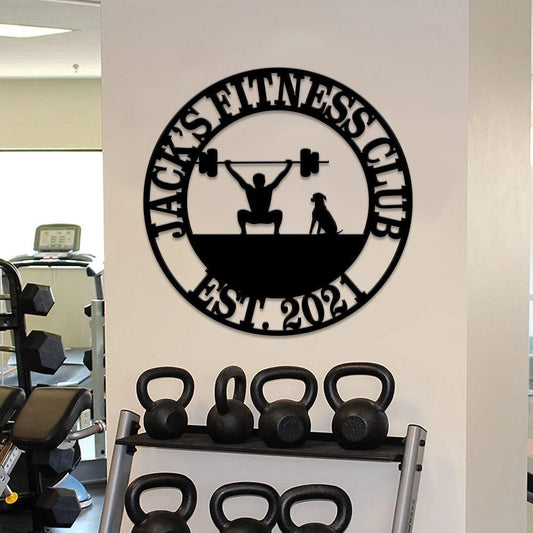 Gym Sign Personalized Home Gym Sign Custom Metal Gym Sign Home Gym Sign Cross Fit Sign Dog Sign Gifts For - metal sign