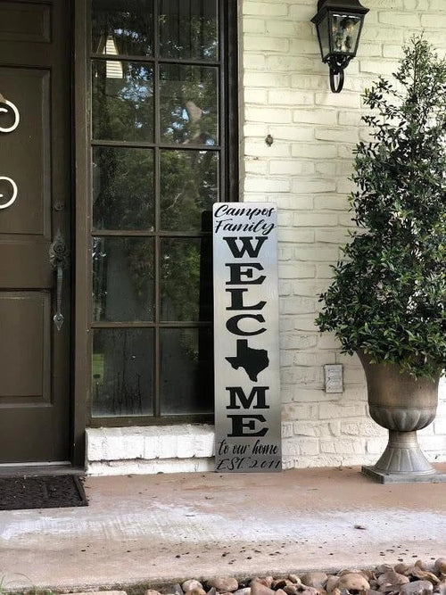Vertical Welcome Texas Sign Cut Metal Sign Wall Decor Metal Sign Metal Art