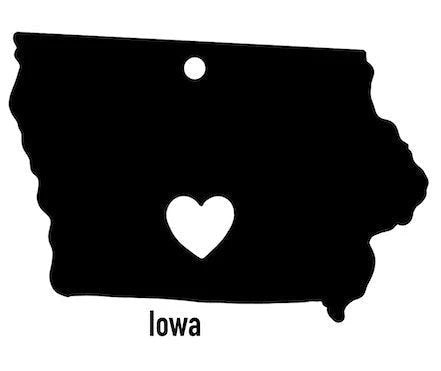 Iowa State Ornament Cut Metal Sign Wall Decor Metal Sign Metal Art