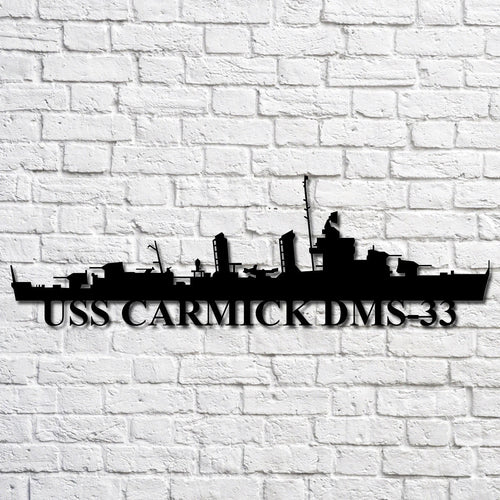 Uss Carmick Dms33 Navy Ship Metal Art, Custom Us Navy Ship Cut Metal Sign, Gift For Navy Veteran, Navy Ships Silhouette Metal Art, Navy Home Decor Laser Cut Metal Signs Custom Gift Ideas