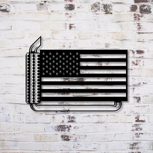 Flag Muffler Sign Truck Driver Metal Sign Gift For Truck Driver Metal Sign Eighteen Wheeler Sign Gift For Trucker Trucker Sign - 8 inches - metal sign
