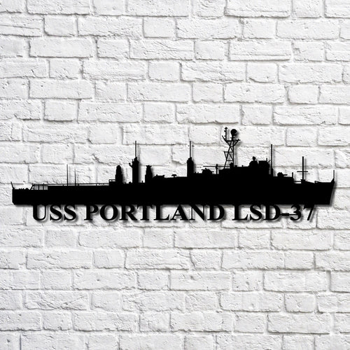 Uss Portland Lsd37 Navy Ship Metal Art, Gift For Navy Veteran, Navy Ships Silhouette Metal Art, Navy Home Decor Laser Cut Metal Signs Custom Gift Ideas
