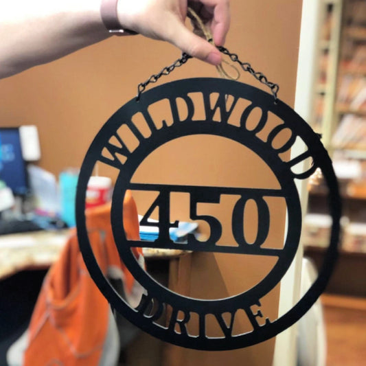 House Address Plaque W, Street Name, Personalized Lamp Post Street Number Sign, Mother's Day Garden, Yard - metal sign