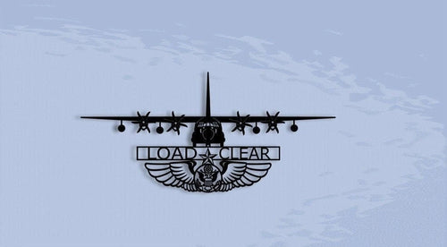 Mc130j Hercules 6blade Prop Load Clear With Loadmaster Wings Metal Sign Cut Metal Sign Wall Decor