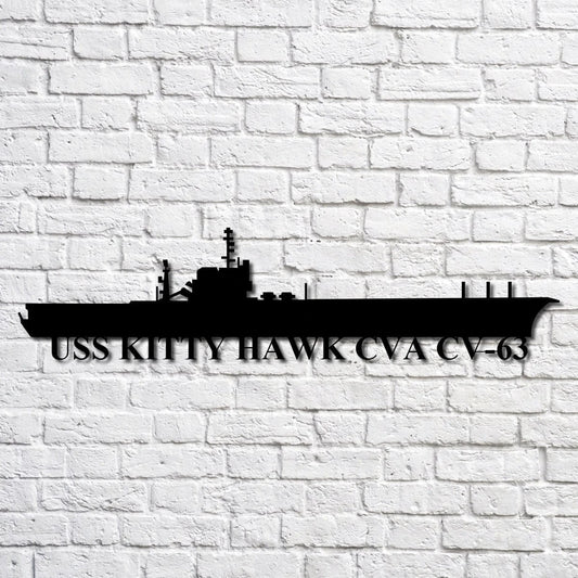 Uss Kitty Hawk Cva Cv63 Navy Ship Metal Art, Custom Us Navy Ship Cut Metal Sign, Gift For Navy Veteran - metal sign
