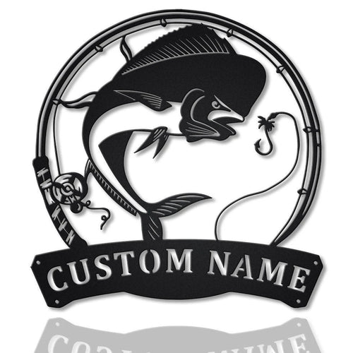 Personalized Mahimahi Fishing Fish Pole Metal Sign Art, Custom Mahimahi Fishing Metal Sign, Fishing Gifts Funny, Mahimahi Fishing Gift, Laser Cut Metal Signs Custom Gift Ideas