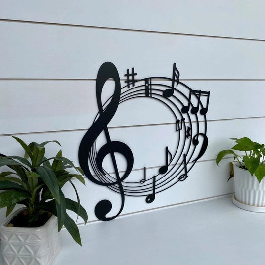 Music Notes Music Riff Decor Gift For Musician Musical Notes Sign - 8 inches - metal sign