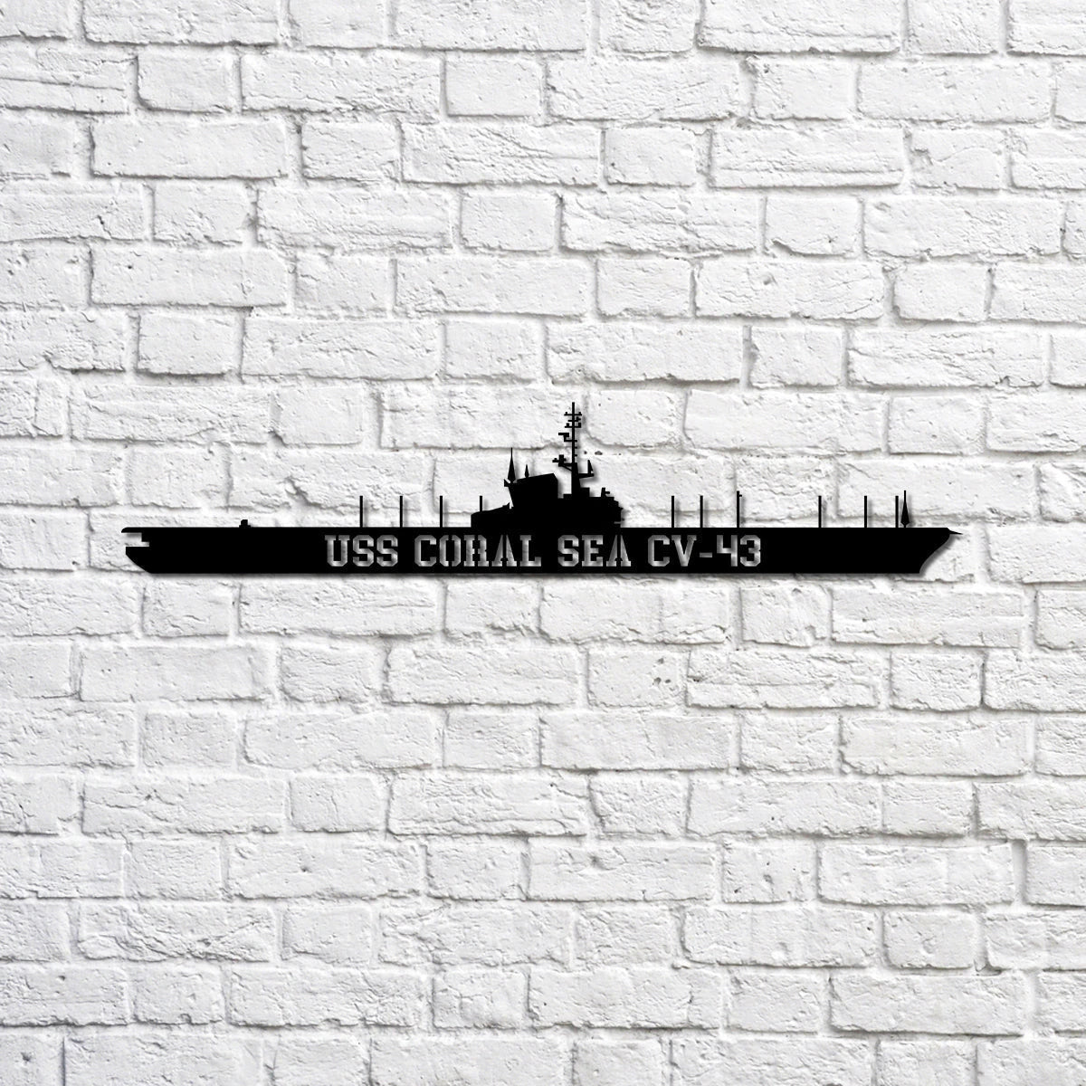 Uss Coral Sea Cv43 Navy Ship Metal Sign, Memory Wall Metal Sign Gift For Navy Veteran, Navy Ships Silhouette Metal Sign Laser Cut Metal Signs Custom Gift Ideas
