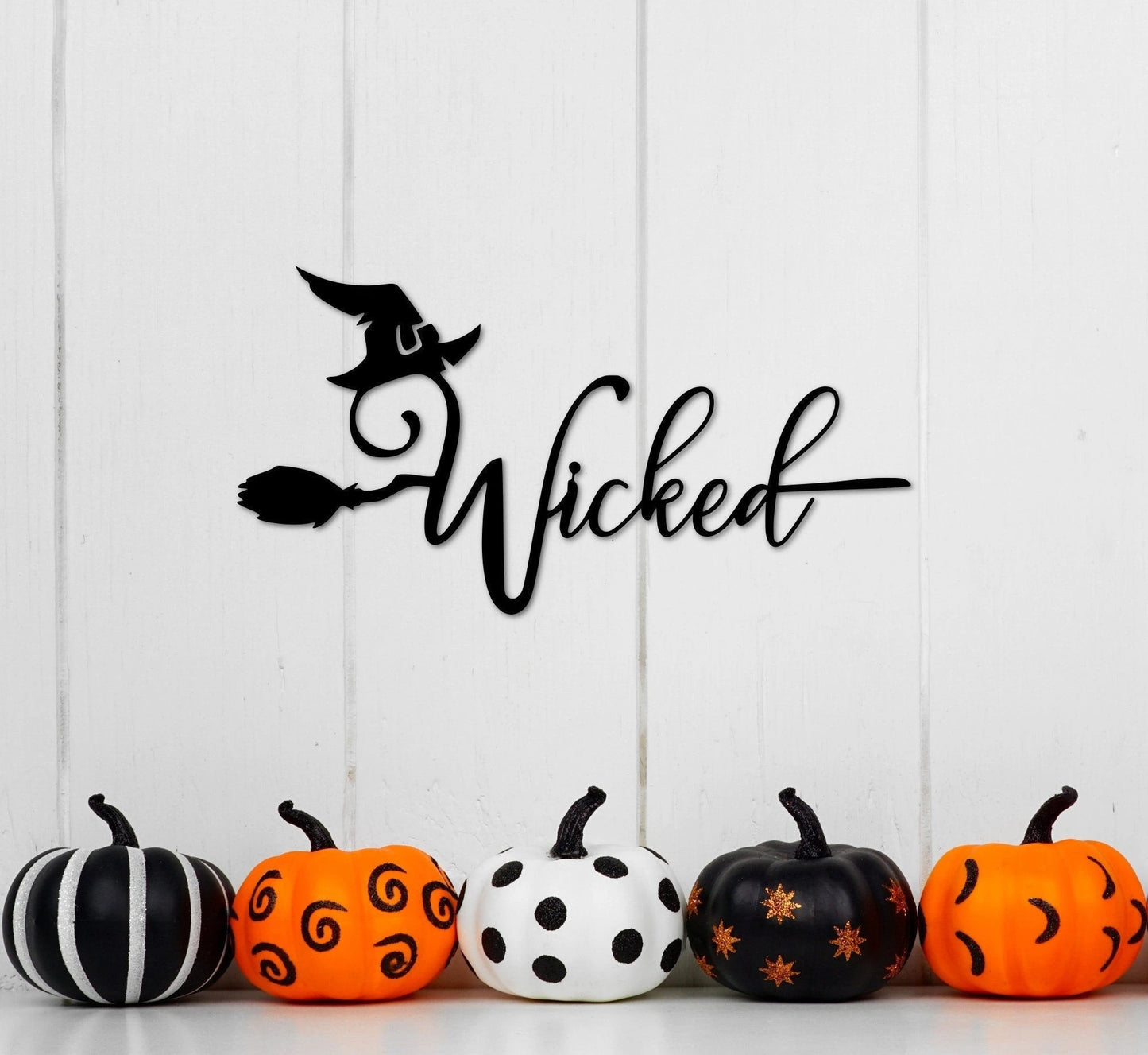 Metal Wicked Witch Sign Halloween Sign Witch Decor Wicked Wall Word Halloween Decor Witch Hat And Broom Metal Art