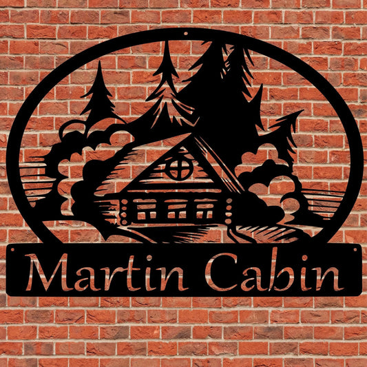 Monogram, Cabin, Nature, Mountains, Rustic, Personalized, Wedding, Housewarming, Weatherproof, Metal Wall - wedding detail