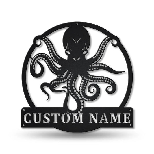 Personalized Octopus Metal Sign Art, Custom Octopus Metal Sign, Octopus Gifts Funny, Hobbie Gift, Animal - metal sign