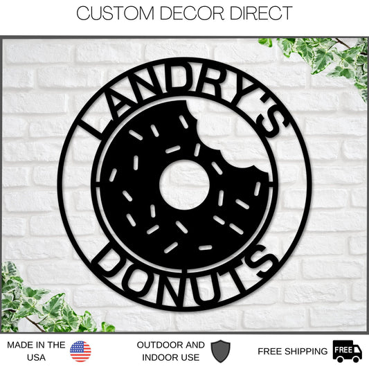 Donut Shop Sign, Personalized Donuts Sign, Donut Shop Decor, Custom Donut Shop Sign, Donut Stand Open - metal sign