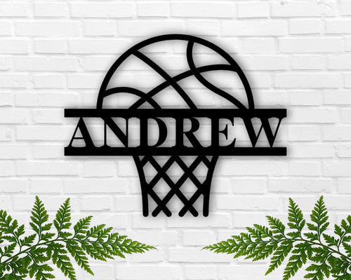 Basketball Name Sign First Name Sign Kids Room Sign Boys Room Sign Basketball Decor Metal Basket Balls Name Sign Sign