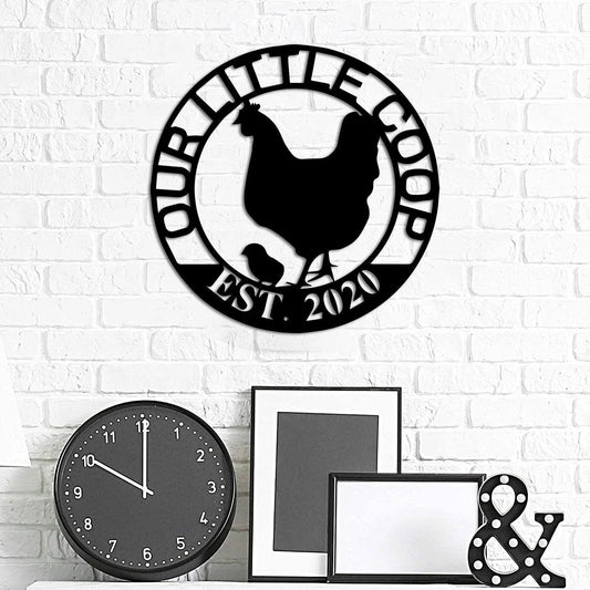 Personalized Our Little Coop Metal Sign, Barn Decor, Farmhouse Hanger, Chicken Farm Decor, , Gift For - metal sign