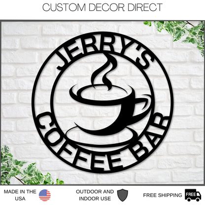 Caf u00e9 Sign, Coffee Cafe Sign, Custom Caf u00e9, Coffee Lover, Metal Coffee Sign, Coffee Wall Art, Coffee Decor, Coffee Station Sign, Kitchen Laser Cut Metal Signs Custom Gift Ideas