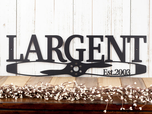 Custom Family Established Name Sign, Pilot Gift, Metal Wall Decor, Custom Family Sign, Aviation - metal sign