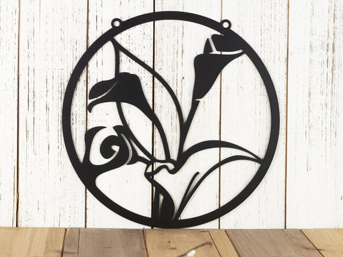 Calla Lily Flower Garden Sign Outdoor Garden Decor Metal Garden Sign Mothers Day Laser Cut Sign Matte Black Shown